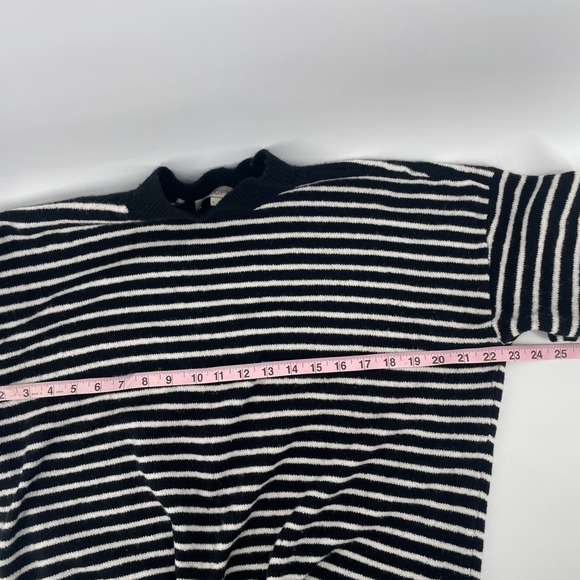 Loft Sweater Women's Medium Black White Striped Tie Knot Front - Picture 4 of 9